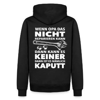 Wenn Opa es nicht reparieren kann dann keiner Cool - Männer Premium Bio Hoodie - Schwarz - Hinten - Nico (187cm)