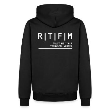 Technical Writer Read The Fucking Manual RTFM - Men’s Premium Organic Hoodie - black - Back - Nico (187cm)