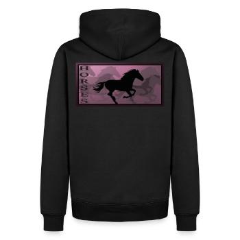 Cheval chevaux équitation poney équestre western chemise - Sweat à capuche Premium bio Homme - noir - Dos - Nico (187cm)