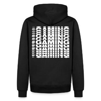 #GAMING - Men’s Premium Organic Hoodie - black - Back - Nico (187cm)