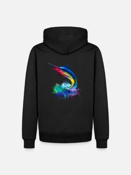 marlin - Men’s Premium Organic Hoodie - black