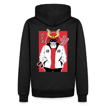 Samurai Warrior Anime - Männer Premium Bio Hoodie - Schwarz - Hinten - Nico (187cm)