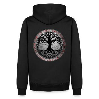 Yggdrasil Tree of Life Worldenbaum - Sweat à capuche Premium bio Homme - noir - Dos - Nico (187cm)