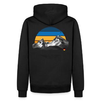 Watzmann Bayern Berchtesgaden Low Poly Mountain - Men’s Premium Organic Hoodie - black - Back - Nico (187cm)