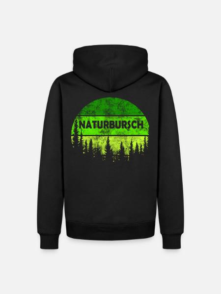Naturbursch grün - Männer Premium Bio Hoodie - Schwarz