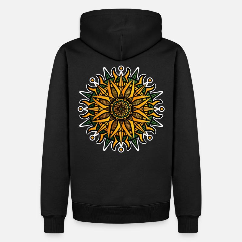 MANDALA PSYCHEDELIC - Männer Premium Bio Hoodie - Schwarz