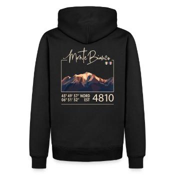 Tour Du Mont Blanc TMB Berg Frankreich Italien - Männer Premium Bio Hoodie - Schwarz - Hinten - Nico (187cm)