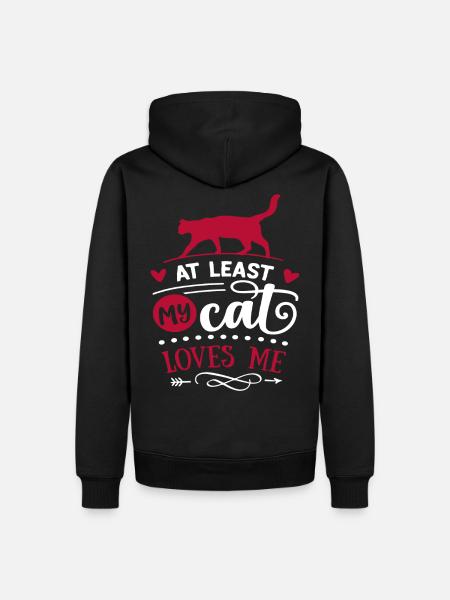 Valentinstag Geschenk Katzenfreunde / liebhaber - Männer Premium Bio Hoodie - Schwarz