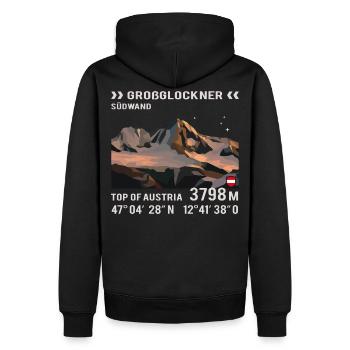 Großglockner Hohen Tauern Austria Österreich Berg - Männer Premium Bio Hoodie - Schwarz - Hinten - Nico (187cm)