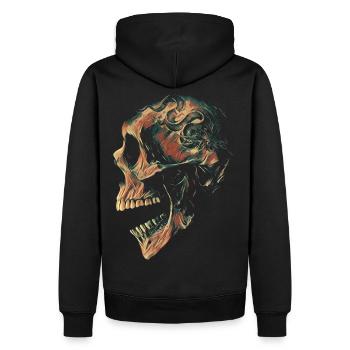 Camo Skull - Männer Premium Bio Hoodie - Schwarz - Hinten - Nico (187cm)