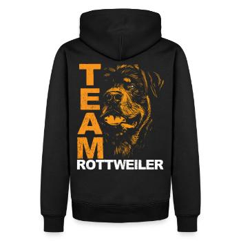 Rottweiler Rottie Team Liebe Hundebesitzer - Männer Premium Bio Hoodie - Schwarz - Hinten - Nico (187cm)
