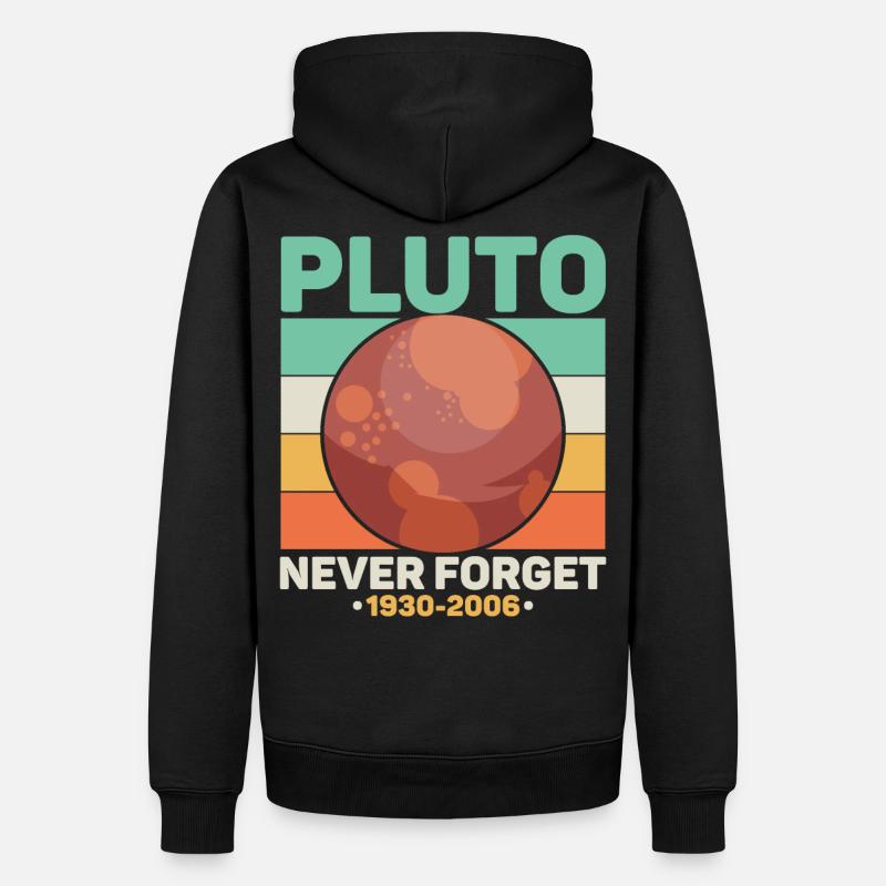 Pluto Never Forget Science Space Retro - Men’s Premium Organic Hoodie - black