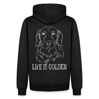 Golden Retriever Life is Golden - Men’s Premium Organic Hoodie - black - Back - Nico (187cm)