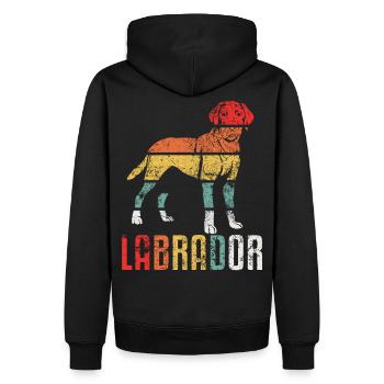 Labrador Labbi Vintage Retro - Sweat à capuche Premium bio Homme - noir - Dos - Nico (187cm)
