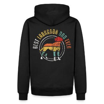 Labrador Labbi Hund Papa Dad Vater Vintage - Männer Premium Bio Hoodie - Schwarz - Hinten - Nico (187cm)