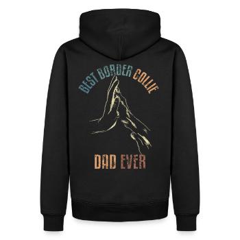Border Collie Papa Vater Dad - Männer Premium Bio Hoodie - Schwarz - Hinten - Nico (187cm)