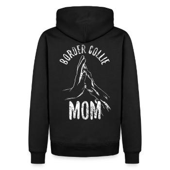 Border Collie Maman Mère Vintage - Sweat à capuche Premium bio Homme - noir - Dos - Nico (187cm)