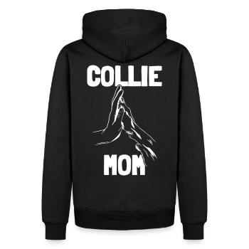 Border collie maman maman maman patte - Sweat à capuche Premium bio Homme - noir - Dos - Nico (187cm)