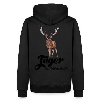 Chasseur par passion Chasse Chasse Papa Chasse - Sweat à capuche Premium bio Homme - noir - Dos - Nico (187cm)