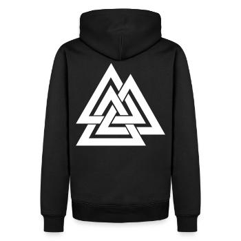 WALKNUT - Männer Premium Bio Hoodie - Schwarz - Hinten - Nico (187cm)