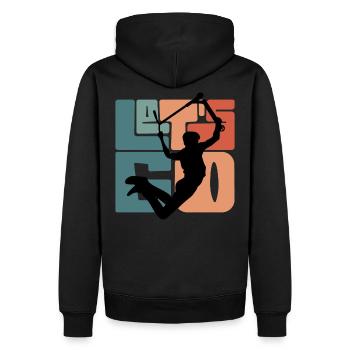 Let's go - Sweat à capuche Premium bio Homme - noir - Dos - Nico (187cm)