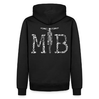 MTB - Mountainbiker Logo - Steampunk - Männer Premium Bio Hoodie - Schwarz - Hinten - Nico (187cm)