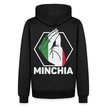 Italie Minichia Drôles de citations proverbes Italienisc - Sweat à capuche Premium bio Homme - noir - Dos - Nico (187cm)