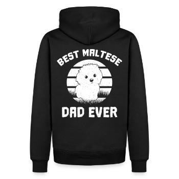 Bedste maltesiske far nogensinde Funny Cute Ejer - Herre Premium økologisk hoodie - sort - Bagpå - Nico (187cm)