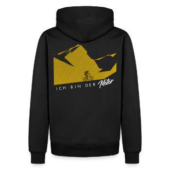 VTT - JE SUIS LE MOTEUR - Sweat à capuche Premium bio Homme - noir - Dos - Nico (187cm)