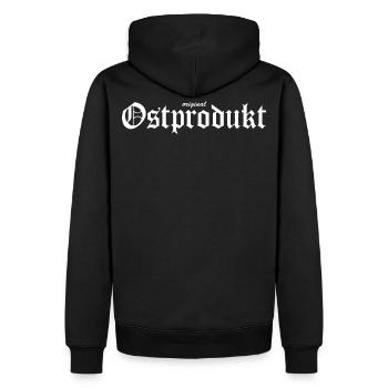 Original Ostprodukt - Geboren in der DDR - Männer Premium Bio Hoodie - Schwarz - Hinten - Nico (187cm)