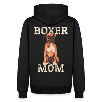 Boxer Mom Dog Vintage Face Cute - Männer Premium Bio Hoodie - Schwarz - Hinten - Nico (187cm)