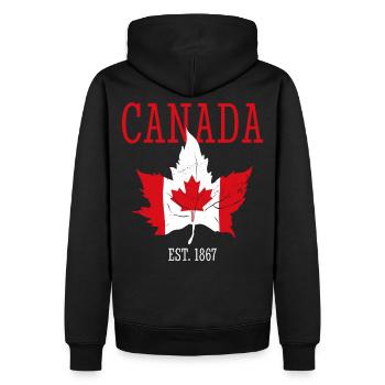 Canada Hockey East 1867 Flag Patriotic - Männer Premium Bio Hoodie - Schwarz - Hinten - Nico (187cm)