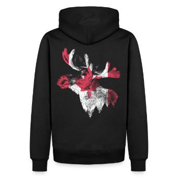 Canada Alaska Moose Flag Funny Vacation - Männer Premium Bio Hoodie - Schwarz - Hinten - Nico (187cm)
