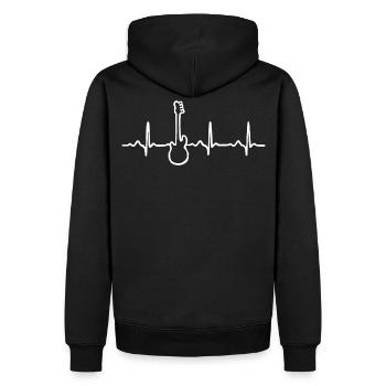 Heartbeat guitare - guitare électrique acoustique basse - Sweat à capuche Premium bio Homme - noir - Dos - Nico (187cm)