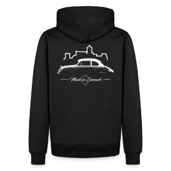 IFA F9 History Silhouette - Sweat à capuche Premium bio Homme - noir - Dos - Nico (187cm)