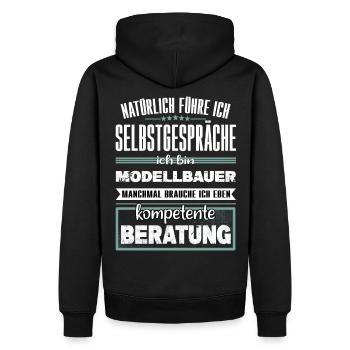 Modellbauer Selbstgespräche Kompetente Humor - Männer Premium Bio Hoodie - Schwarz - Hinten - Nico (187cm)