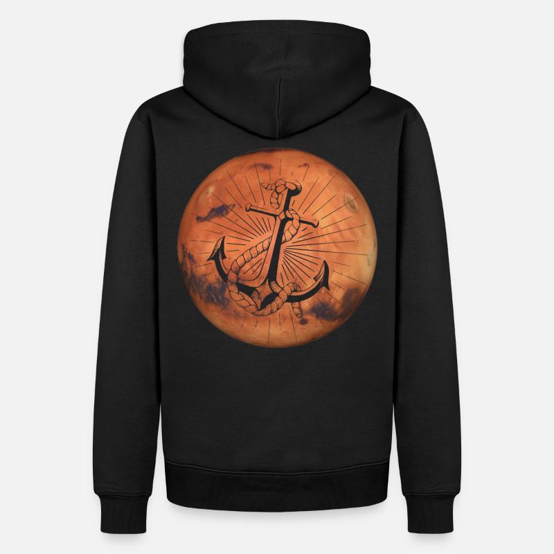 Crazy Mars - Anker - Männer Premium Bio Hoodie - Schwarz