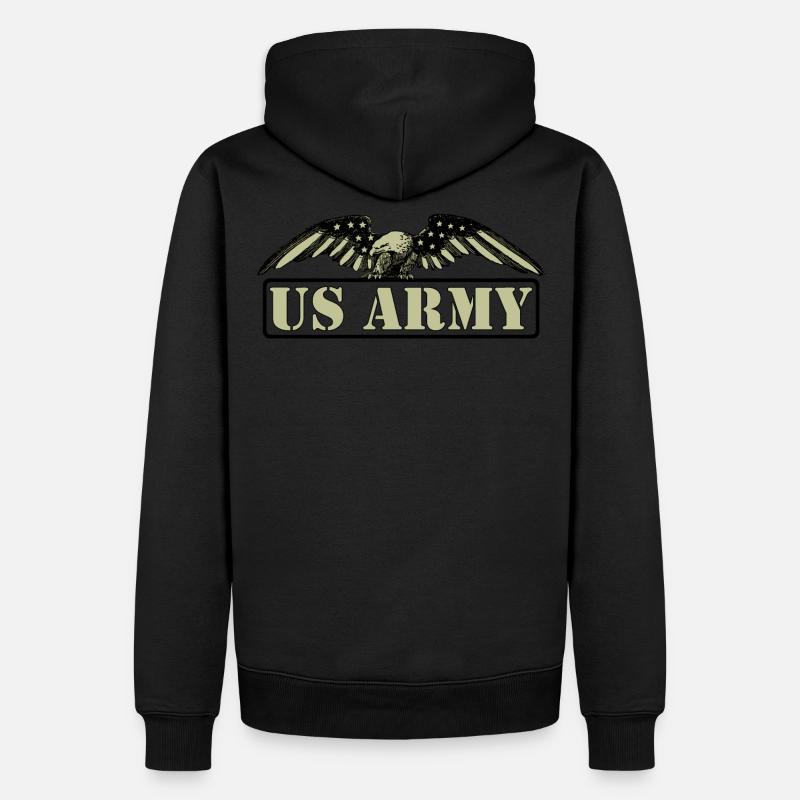US ARMY - Männer Premium Bio Hoodie - Schwarz
