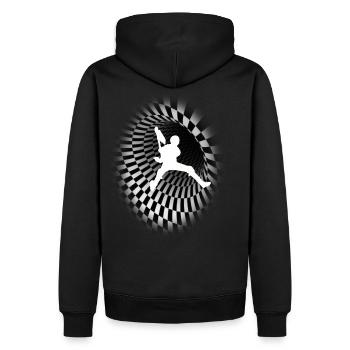 TROTTINETTE 3D - Sweat à capuche Premium bio Homme - noir - Dos - Nico (187cm)