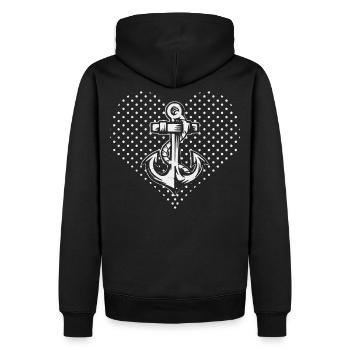 Rockabilly Herzanker Rockabella Retro 50s - Männer Premium Bio Hoodie - Schwarz - Hinten - Nico (187cm)