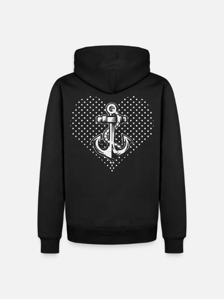 Rockabilly Hjerte Anchor Rockabella Retro 50'erne - Herre Premium økologisk hoodie - sort