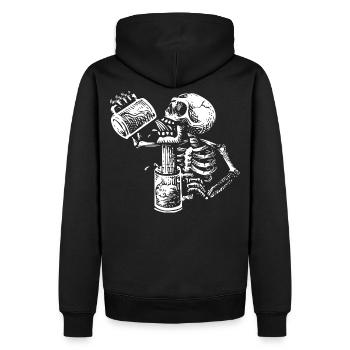 The smarter one tilts - skeleton + beer - Men’s Premium Organic Hoodie - black - Back - Nico (187cm)
