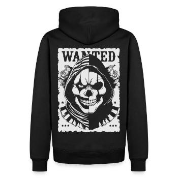 Gesuchter Schädel Hoodie Poster - Männer Premium Bio Hoodie - Schwarz - Hinten - Nico (187cm)
