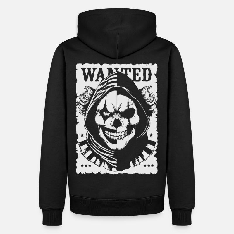 Wanted Skull Pullover Hoodie Poster - Sweat à capuche Premium bio Homme - noir