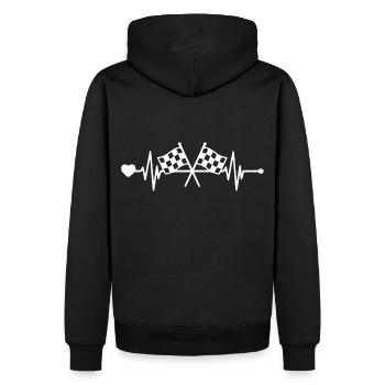Racingflag - Amateurs de courses automobiles - Heartbeat - Sweat à capuche Premium bio Homme - noir - Dos - Nico (187cm)