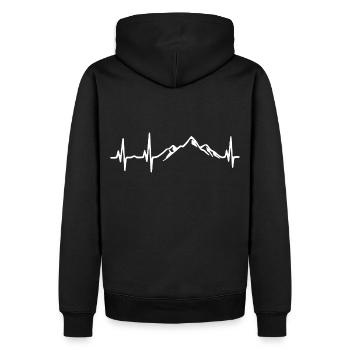 Heartbeat - Montagnes - Sweat à capuche Premium bio Homme - noir - Dos - Nico (187cm)