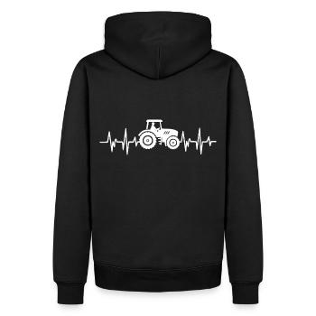 Heartbeat - Tracteur - Agriculteur - Agriculteur - Sweat à capuche Premium bio Homme - noir - Dos - Nico (187cm)