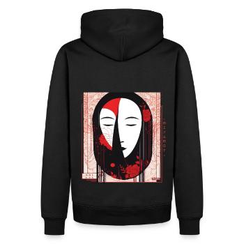 Miyam0t Abstract Japanese inspired design - Männer Premium Bio Hoodie - Schwarz - Hinten - Nico (187cm)