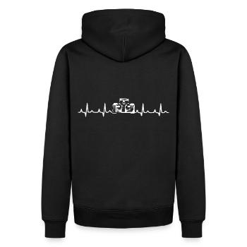 F-1 - Heartbeat - Rennen - Männer Premium Bio Hoodie - Schwarz - Hinten - Nico (187cm)