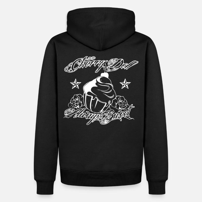 Rockabilly - Cupcake - Poupée Cerise - Sweat à capuche Premium bio Homme - noir